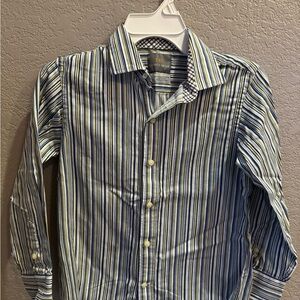 Thomas Dean Multicolor Striped Button-Down Shirt
